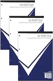 Nu Notebooks - Office Range - A4 Refill Pad - A4 Notebook - Stationery Notebooks - Writing Pad - 320 Pages - Multipack of 3