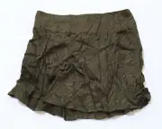 Motel Women's Satin Zebra-Striped Zip-Up Shenka Skirt AL8 Chocolate Small NWT