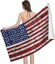 JBYJBX American Flag Independence Fourth of July Print Beach Towel Quick Dry Sandproof Microfiber Beach Bath Towel for Travel Pool Camping