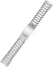 [QCLCVBBFGW] Universal Stainless Steel Watchband With Folding Buckle Metal Watch Strap Flat Mouth Silver Gold 12mm 14mm 18mm 20mm Wristband