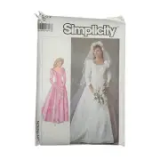 Simplicity Brides & Bridesmaids Dress & Veil Sewing Pattern 7937 UNCUT Sz 12