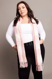 Pink Tassel Scarf