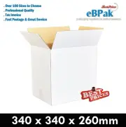 Moving Box 340 x 340 x 260mm White 30L Shipping Carton Box