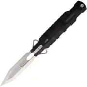 Dagueart Xiris Linerlock Folding Knife Black Aluminum Handle SS Dagger DAGXIR001