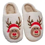 Katydid Festive Christmas Reindeer Red Nose Slippers