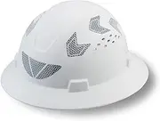 Full Brim Hard Hat Safety Helmet Vented Black,UNINOVA ANSI Z89.1 Approved OSHA Hard Hats Construction Men Adult Worker Work Hardhats Cascos De Construccion Type I Class C(Full Brim White)