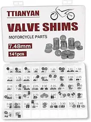 TIANYAN 7.48mm Valve Shim Kit Compatible with Honda CRF250R CRF250X丨Kawasaki KX250F丨Suzuki RMZ 250 GSX-R750丨Yamaha YZ250F WR250F Dirt Bikes.(141pcs)