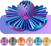 Gear Ball Fidget Toys Steampunk Gear Sphere Stress Relief Sensory Toys Autistic Kids Adults 3D Printed Unique Funny Gifts Birthday Christmas Stocking Stuffer Easter (Ombre Purple, Dia. 8cm )
