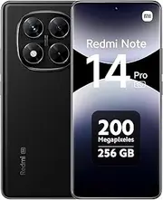 [Xiaomi] Redmi Note 14 Pro 5G + 4G LTE (for Tmobile Mint Tello & Global) (256GB + 8GB) NFC 6.67" 120Hz 200MP Pro AI Camera Model 24090RA29G Unlocked Dual Sim (Midnight Black)