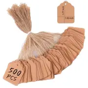 500 PCS Price Tags with String Attached - 1.37x1.77 inch Kraft Paper Hang