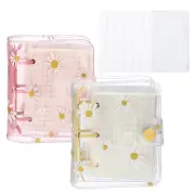 Clear 3 Ring Binder Cover, 2 Pack PVC Notebook Binder Pink Yellow