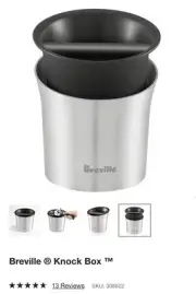 Breville Knock Box 20 Espresso Accessory, One Size, Brushed Stainless Steel