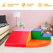 Babyjoy 4PCS Kids Large Building Blocks Soft Climber & Crawl Foam Playset Children Activity Toys Pink