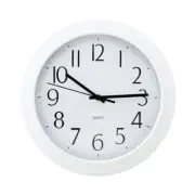 Universal 10461 12" Overall Diameter Whisper Quiet Clock - White Case New