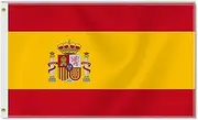 Large 3×5 FT Spain Flag, Big Spanish 75D National Outdoor Banner,DecorGarden With Brass Gromment