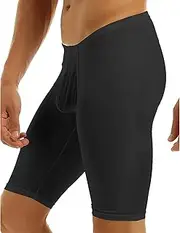 [KKmeter] Men's Compression Base Layer Shorts Gym Workout Bodybuilding Yoga Swimming Capris Tights Pant