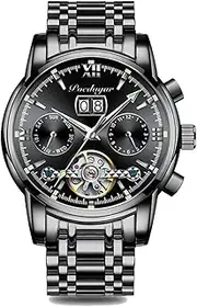 [DAXIAOYU] Automatic Mechanical Man Wristwatch Hollow Tourbillon Stainless Steel Men Watch Waterproof Luminous Date Men's Watches