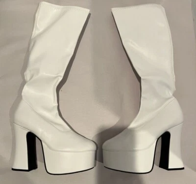 Demonia White Knee-High Platform Boots US Size 7 Brand New Condition!