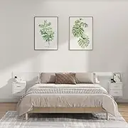 Bed Headboard, Beds Head Frame with Cabinets High Gloss White 240 cm Engineered Wood
