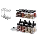 One 2-Tier Sliding Spice Rack Pull Out Vertical Organizer for Cabinet