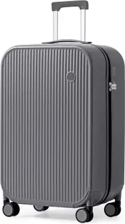 mixi Luggage Hardside PC Suitcases with Wheels & TSA for Travel Woman Men, Grey, 20-inch