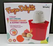 Frozen Delights 4 Qt Ice Cream, Frozen Yogurt, & Sorbet Maker in 30 mins, NIB