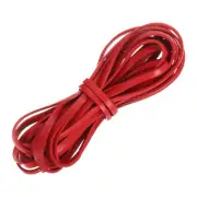 Flat Leather Cord, 5.5 Yard 5mm Leather String Strips for DIY Crafts Red