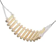 FUTUREORYY Wooden Reptile Ladder Bridge Climbing for Chameleons Lizards Turtles Pets Sturdy Ropes Natural Decor for Cage Fun Activity for Reptiles Birds