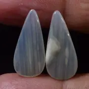 100% Natural Lovely Pair White MONTANA Agate 10.30 Cts. Cabochon Loose Gemstone