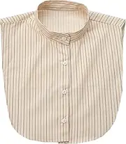 [AruiLeo] Crewneck Striped Collar Fake Collar Detachable,Dickey Collars Blouse Top for Women Girls Favors