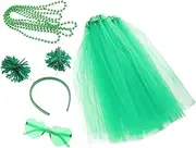 [BESPORTBLE] Patrick's Day Tutu Skirt Headband Set Women's Irish Festival Outfit Green Shamrock