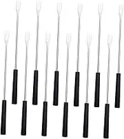 Generic 12Pcs Stainless Steel Fondue Forks with Comfortable Grip for Chocolate Cheese and Fruit Dipping Long Handle for Safe Use Fondue Pots