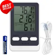 Fridge Thermometer Digital with External Probe Max Min Function for Fish Tank