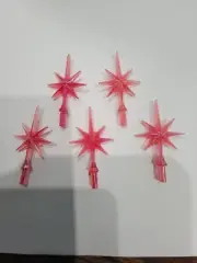 5 Mini Aurora Red Snowflake Star Topper Ceramic Christmas Tree