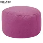 Linen Bean Bag Chair with Filling Beanbag Pouf Ottoman Footstool Tatami round St