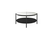 Frances 80cm Tempered Glass Top Coffee Table - Black