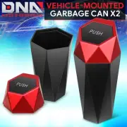 2X Car Mini Trash Box Portable Dustbin Vehicle Waste Garbage Can Bin Holder Red