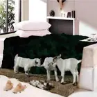 Yam White Goat Simple Light 3D Warm Plush Fleece Blanket Picnic Sofa Couch