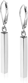 GoFunway14K Gold Bar Dangle Drop Earrings for Women's French Style Leverback Shaped Style 925 Sterling Silver Earrings, Hypoallergenic Jewelry