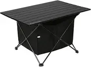 Rock Cloud Portable Camping Table Ultralight Aluminum Outdoor Camp Table Folding Beach Table for Camping,Hiking,Backpacking,Picni (X-Large, Black, Storge Bag)