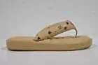Chanel 23P Beige Quilted Charms Padded Pool Thong Logo Mule Slide Flat Sandal 36