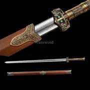 Folded Steel Chinese Han Dynasty Jian 汉剑 Real Sword Brass Tsuab Cumaruwood Sharp