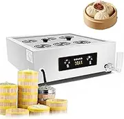 Steamed Bun Warmer Machine, 2-6 Hole Commercial Stainless Steel Electric Food Steamer with Dry Boiling Alarm, Home Food Steaming Machine with Touch Control, for Bun Home Buffet 6 Hole