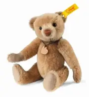New Steiff Made In Germany Jointed Bear Honey Brown Mohair Mini Teddy 040146