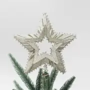 12" Metal Star with Glittered String Christmas Tree Topper Silver - Wondershop