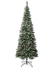 First Traditions 7.5ft Cullen Slim Tree With Berries And Pinecones