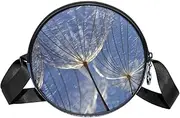[FVQL] Round Crossbody Bag Purse Messenger Bag Shoulder Bag, plant pattern