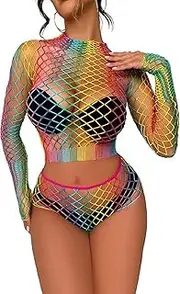 [Generic] Women's Mesh Lingerie Fishnet Mini Two-Piece Set