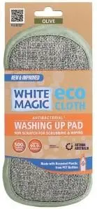 White Magic Eco Cloth Washing Up Pad Olive