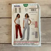 Burda 7835 Sewing Pattern Pants Fitted Pockets Drawstring Detail Sz 8-20 UNCUT